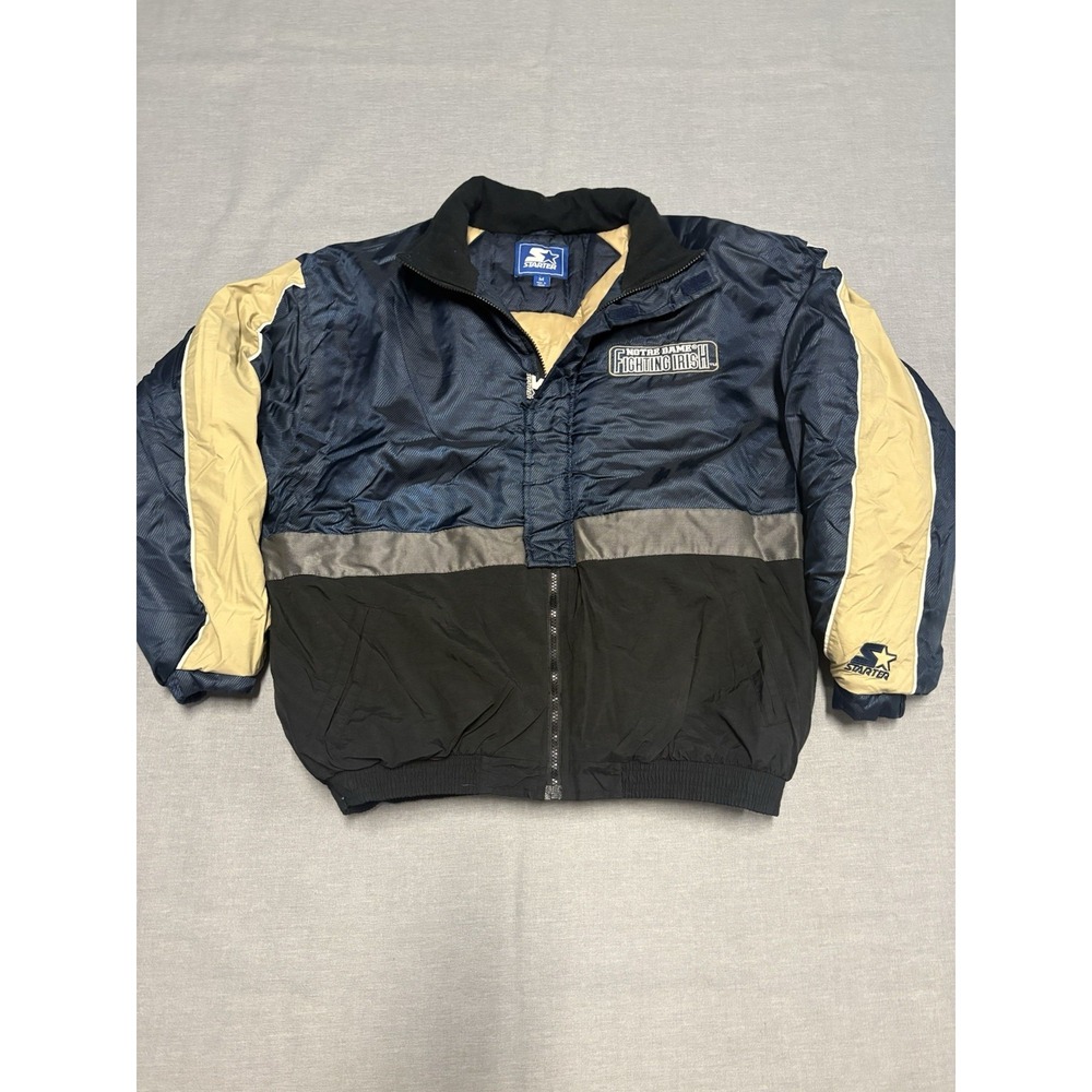 Rare Vintage Starter Notre Dame Fighting Irish Puffer Jacket Mens Medium